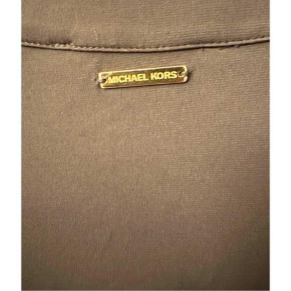 Michael Kors Green Sheath Dress with Mandarin Collar and Tie Front - Picture 3 of 8